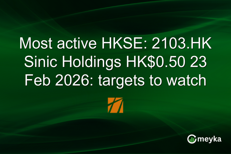 Most active HKSE: 2103.HK Sinic Holdings HK$0.50 23 Feb 2026: targets to watch