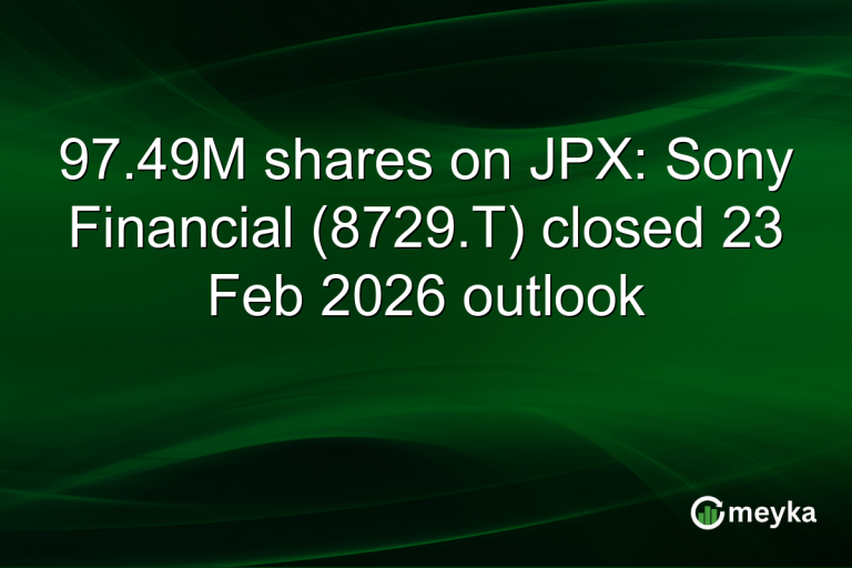 97.49M shares on JPX: Sony Financial (8729.T) closed 23 Feb 2026 outlook