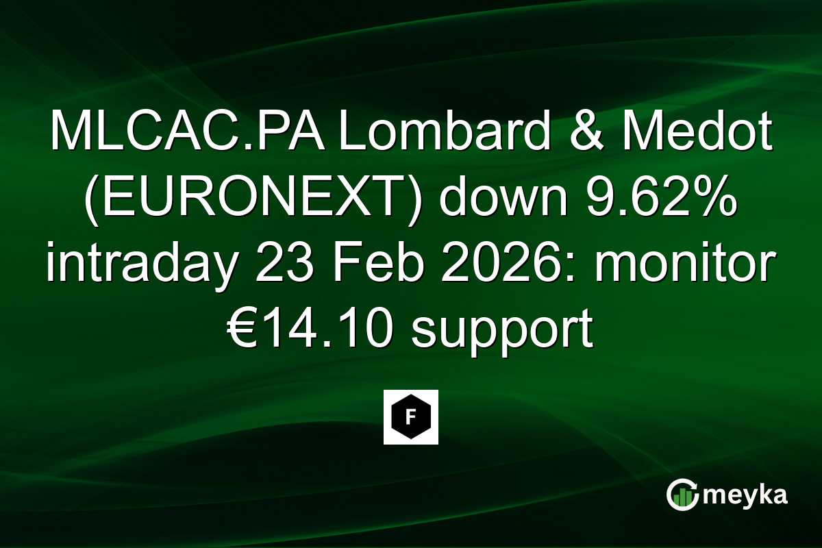 MLCAC.PA Lombard & Medot (EURONEXT) down 9.62% intraday 23 Feb 2026: monitor €14.10 support