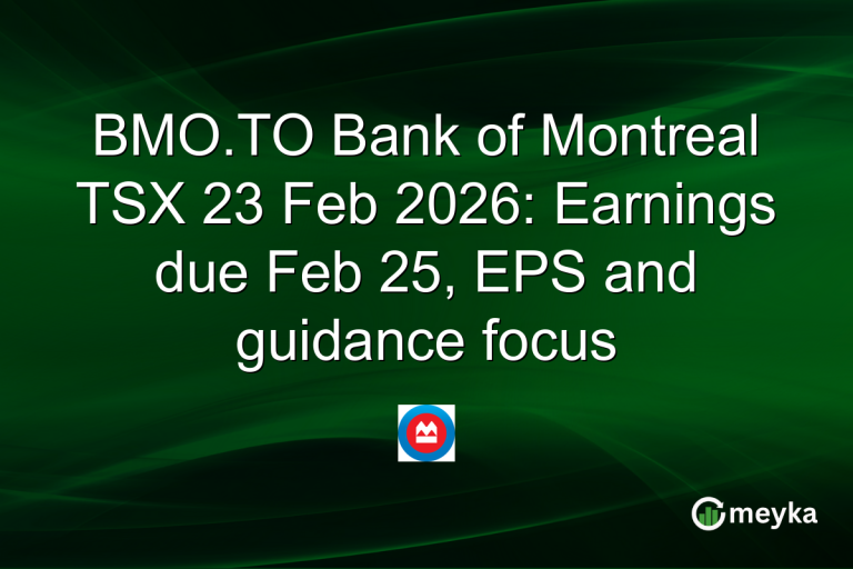 BMO.TO Bank of Montreal TSX 23 Feb 2026: Earnings due Feb 25, EPS and guidance focus