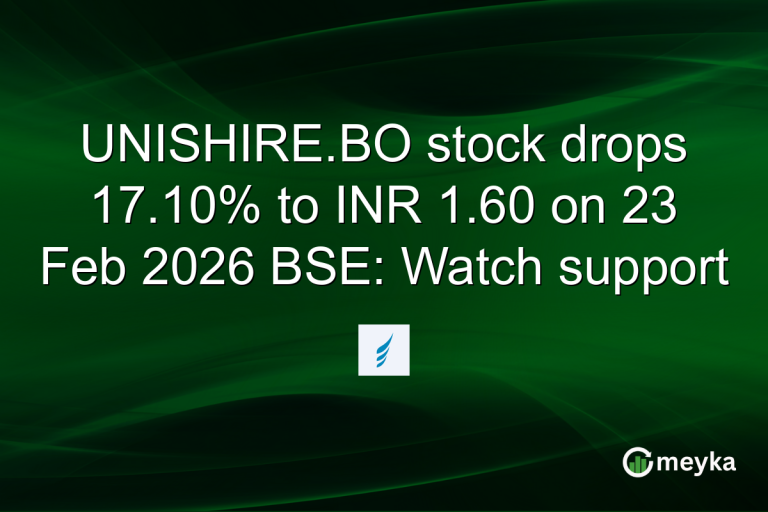 UNISHIRE.BO stock drops 17.10% to INR 1.60 on 23 Feb 2026 BSE: Watch support