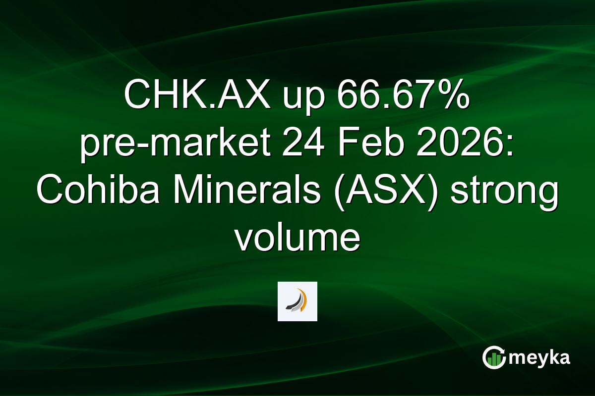 CHK.AX up 66.67% pre-market 24 Feb 2026: Cohiba Minerals (ASX) strong volume