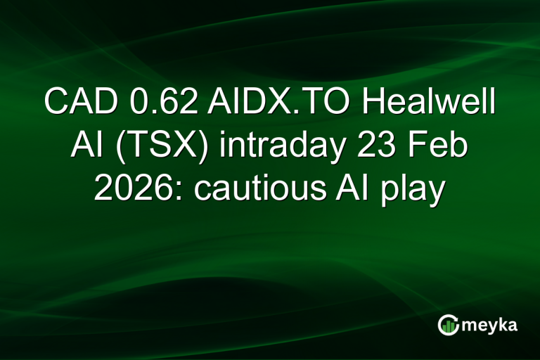 CAD 0.62 AIDX.TO Healwell AI (TSX) intraday 23 Feb 2026: cautious AI play