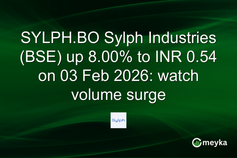 SYLPH.BO Sylph Industries (BSE) up 8.00% to INR 0.54 on 03 Feb 2026: watch volume surge