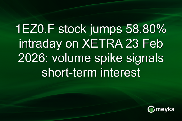 1EZ0.F stock jumps 58.80% intraday on XETRA 23 Feb 2026: volume spike signals short-term interest