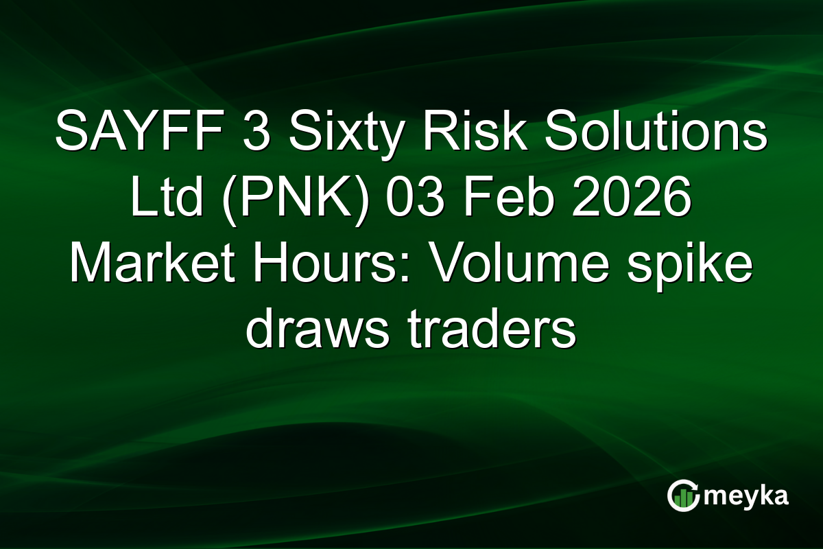 SAYFF 3 Sixty Risk Solutions Ltd (PNK) 03 Feb 2026 Market Hours: Volume spike draws traders