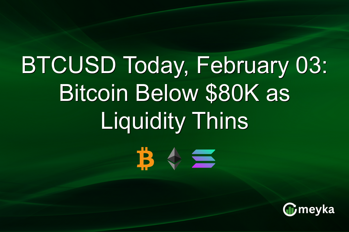 BTCUSD Today, February 03: Bitcoin Below $80K as Liquidity Thins