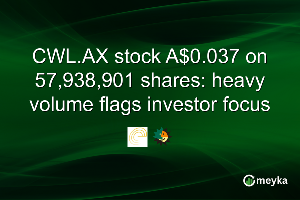 CWL.AX stock A$0.037 on 57,938,901 shares: heavy volume flags investor focus