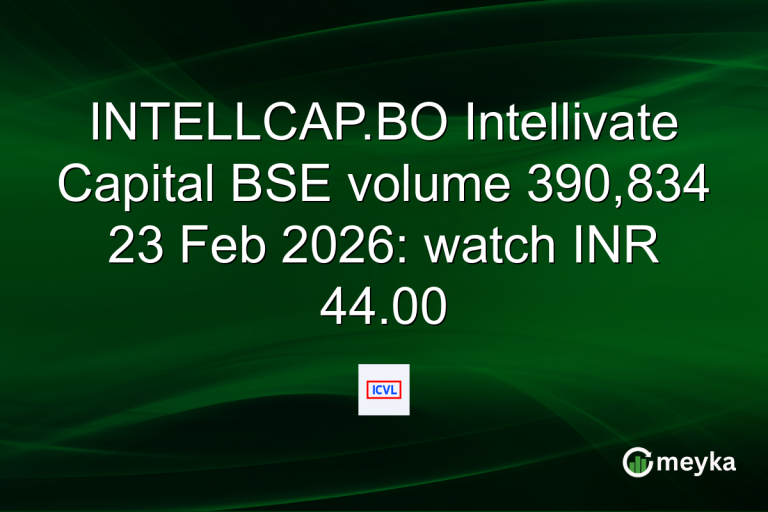 INTELLCAP.BO Intellivate Capital BSE volume 390,834 23 Feb 2026: watch INR 44.00