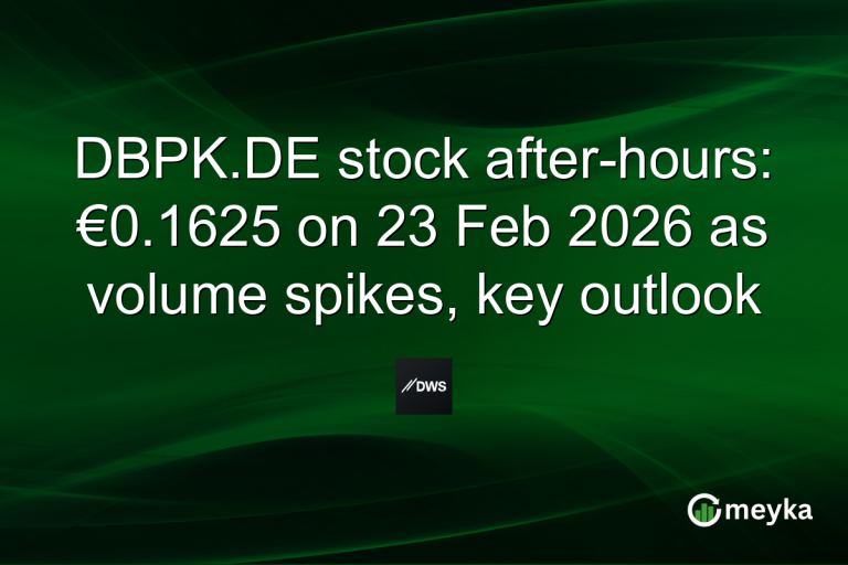 DBPK.DE stock after-hours: €0.1625 on 23 Feb 2026 as volume spikes, key outlook