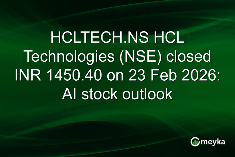 HCLTECH.NS HCL Technologies (NSE) closed INR 1450.40 on 23 Feb 2026: AI stock outlook