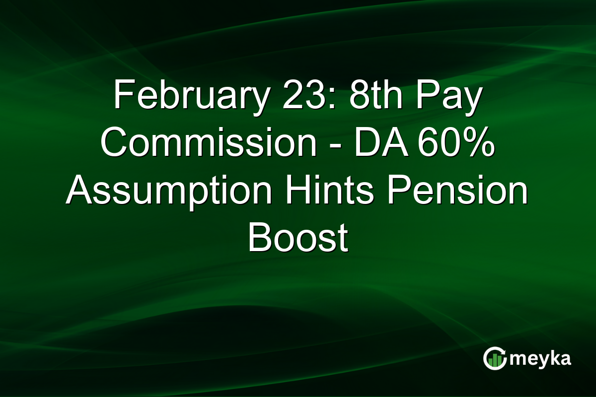 February 23: 8th Pay Commission – DA 60% Assumption Hints Pension Boost