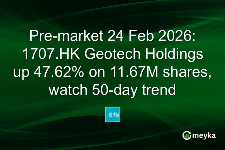 Pre-market 24 Feb 2026: 1707.HK Geotech Holdings up 47.62% on 11.67M shares, watch 50-day trend