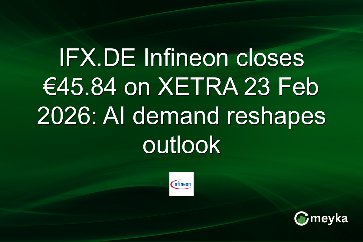 IFX.DE Infineon closes €45.84 on XETRA 23 Feb 2026: AI demand reshapes outlook