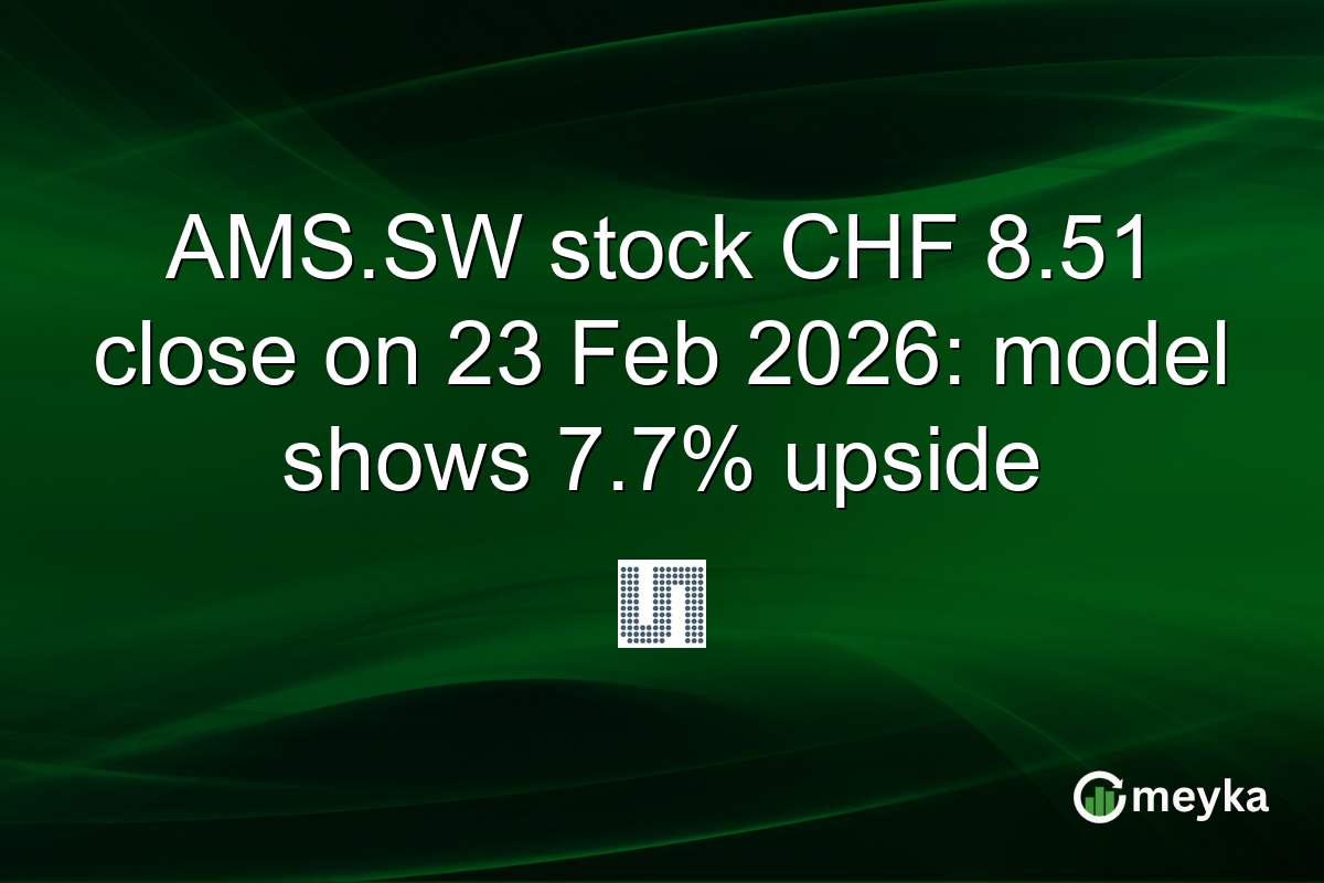 AMS.SW stock CHF 8.51 close on 23 Feb 2026: model shows 7.7% upside