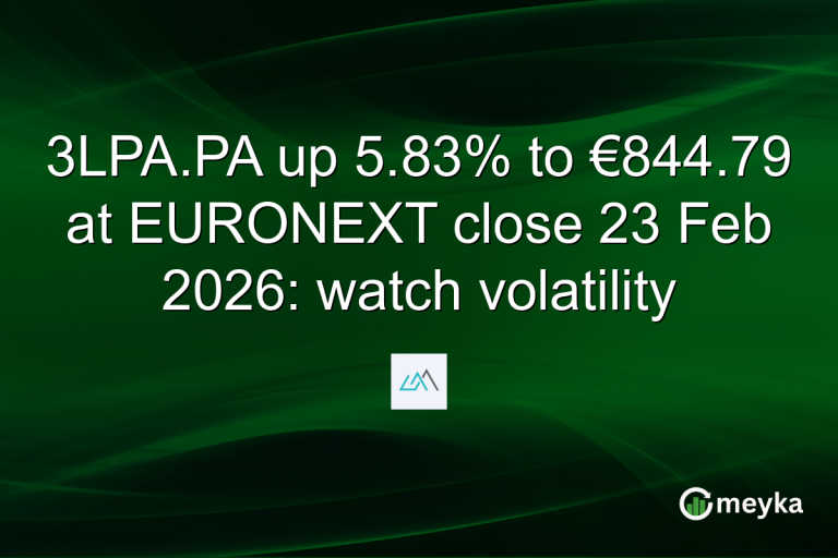 3LPA.PA up 5.83% to €844.79 at EURONEXT close 23 Feb 2026: watch volatility