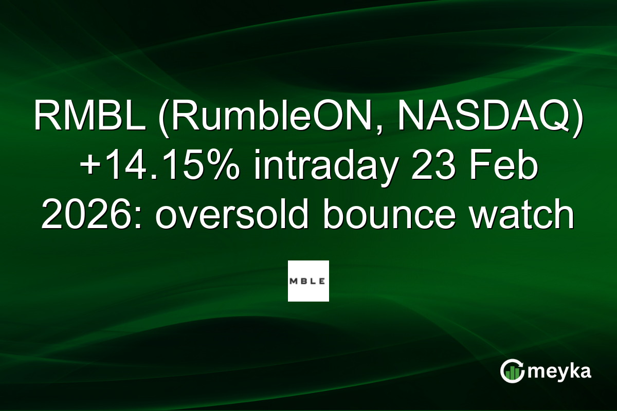 RMBL (RumbleON, NASDAQ) +14.15% intraday 23 Feb 2026: oversold bounce watch