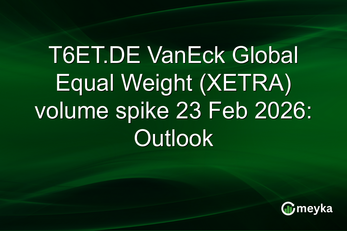 T6ET.DE VanEck Global Equal Weight (XETRA) volume spike 23 Feb 2026: Outlook