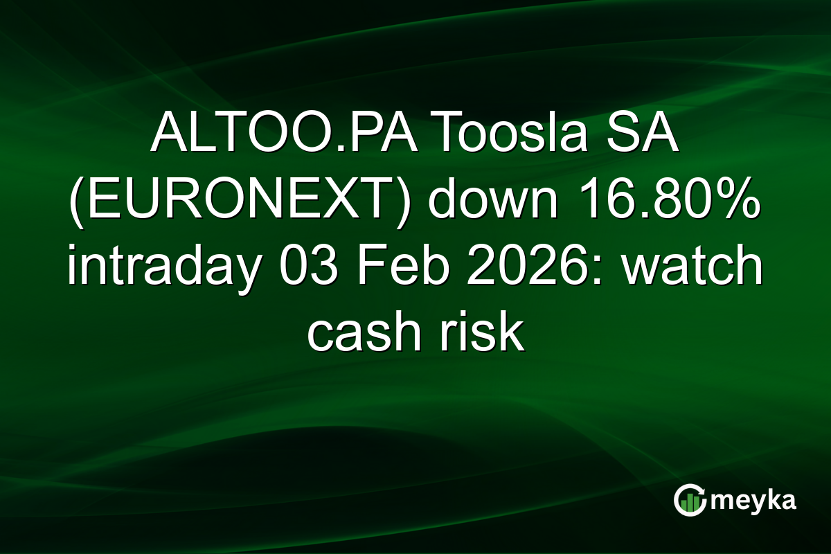 ALTOO.PA Toosla SA (EURONEXT) down 16.80% intraday 03 Feb 2026: watch cash risk