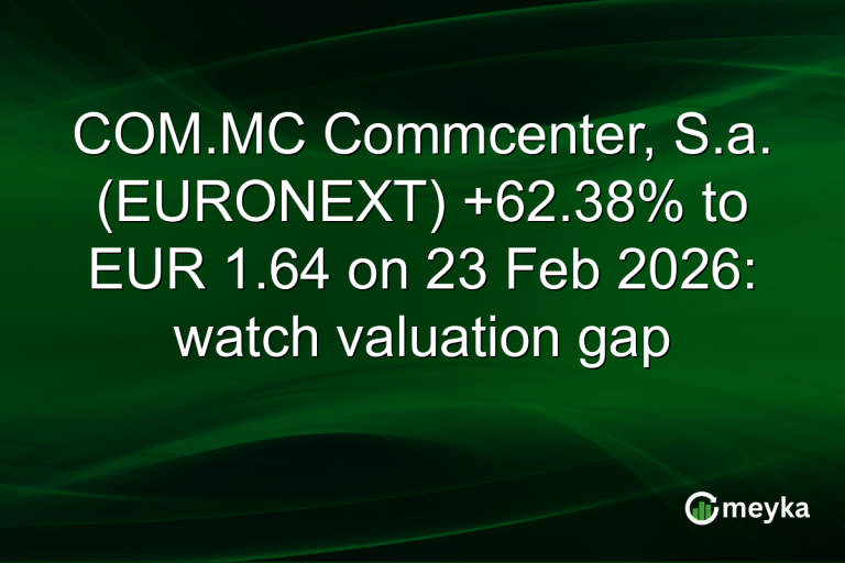 COM.MC Commcenter, S.a. (EURONEXT) +62.38% to EUR 1.64 on 23 Feb 2026: watch valuation gap