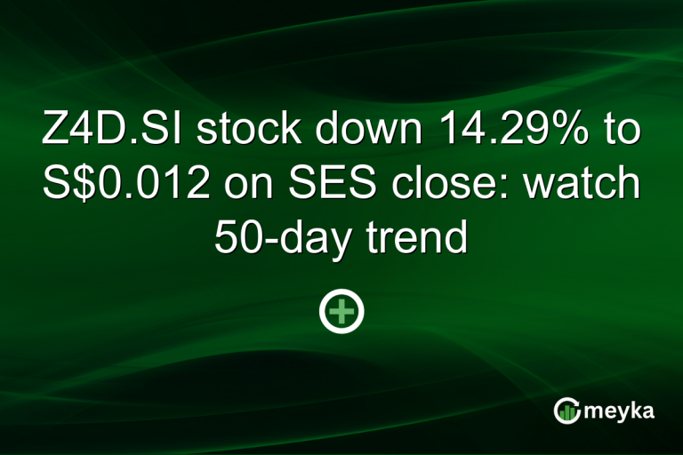 Z4D.SI stock down 14.29% to S$0.012 on SES close: watch 50-day trend