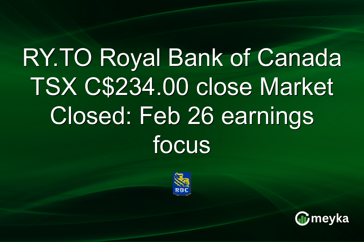 RY.TO Royal Bank of Canada TSX C$234.00 close Market Closed: Feb 26 earnings focus
