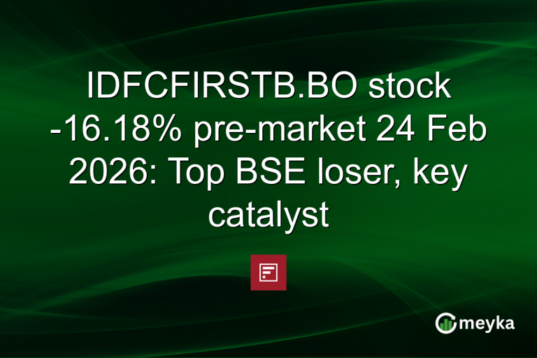 IDFCFIRSTB.BO stock -16.18% pre-market 24 Feb 2026: Top BSE loser, key catalyst