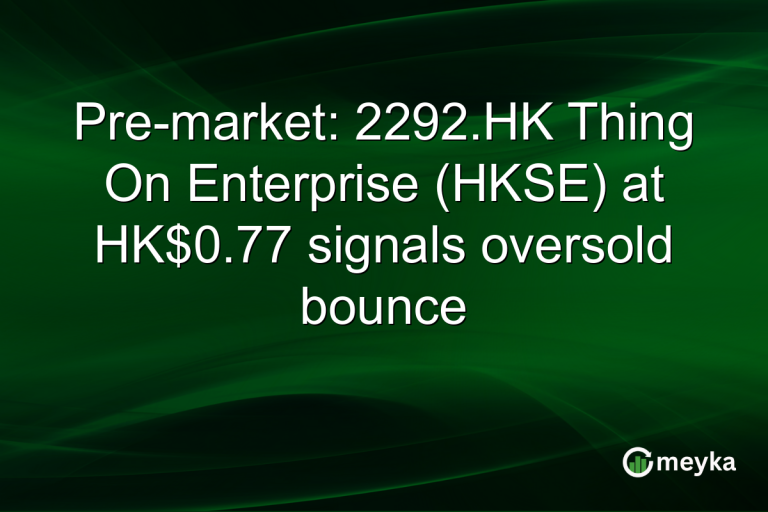 Pre-market: 2292.HK Thing On Enterprise (HKSE) at HK$0.77 signals oversold bounce