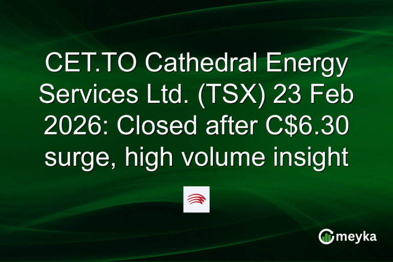 CET.TO Cathedral Energy Services Ltd. (TSX) 23 Feb 2026: Closed after C$6.30 surge, high volume insight