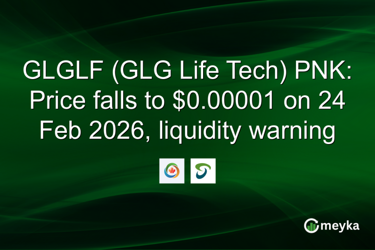 GLGLF (GLG Life Tech) PNK: Price falls to $0.00001 on 24 Feb 2026, liquidity warning