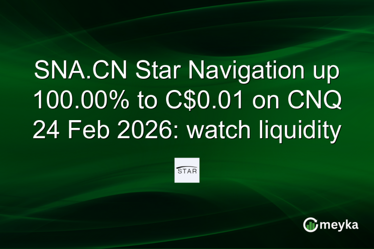 SNA.CN Star Navigation up 100.00% to C$0.01 on CNQ 24 Feb 2026: watch liquidity
