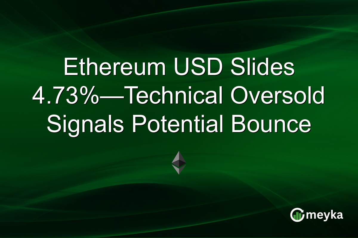 Ethereum USD Slides 4.73%—Technical Oversold Signals Potential Bounce