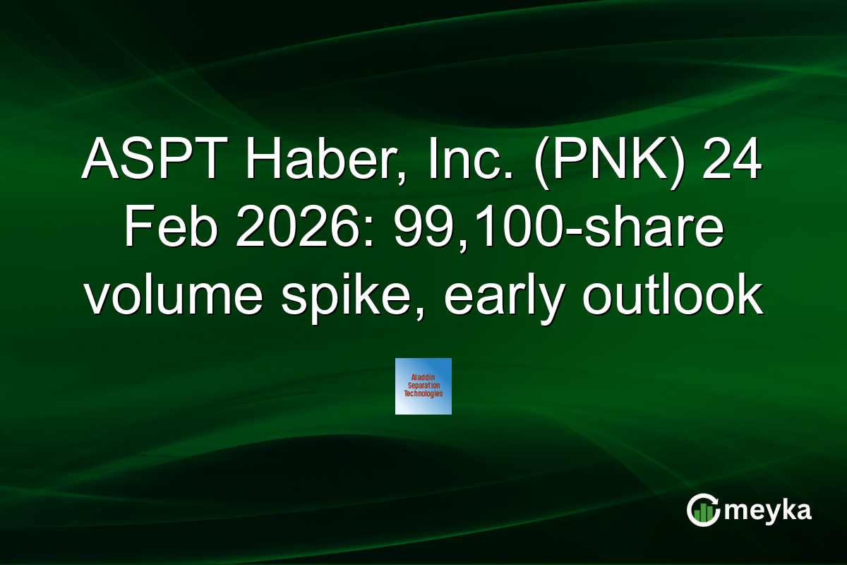ASPT Haber, Inc. (PNK) 24 Feb 2026: 99,100-share volume spike, early outlook