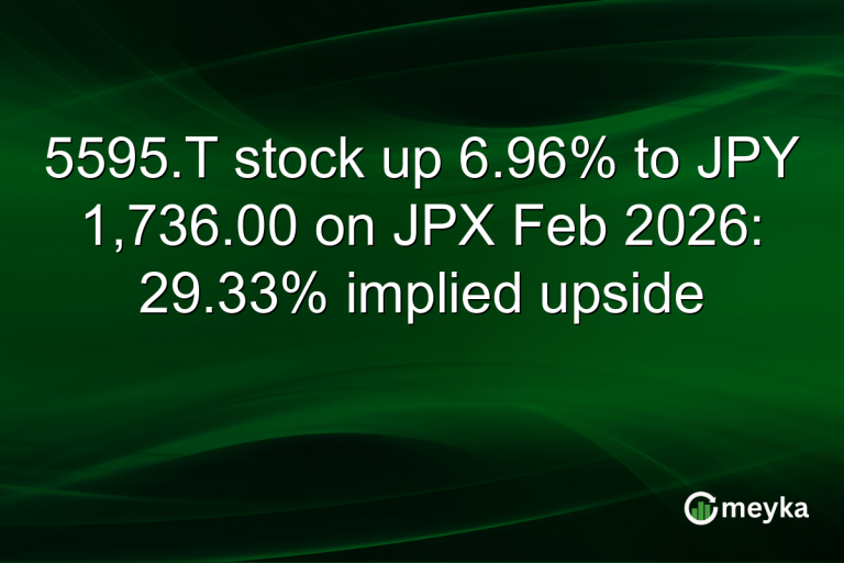5595.T stock up 6.96% to JPY 1,736.00 on JPX Feb 2026: 29.33% implied upside