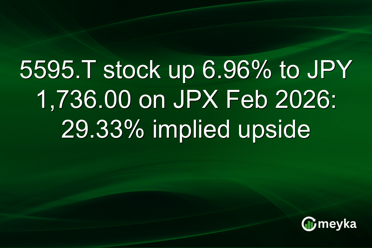 5595.T stock up 6.96% to JPY 1,736.00 on JPX Feb 2026: 29.33% implied upside
