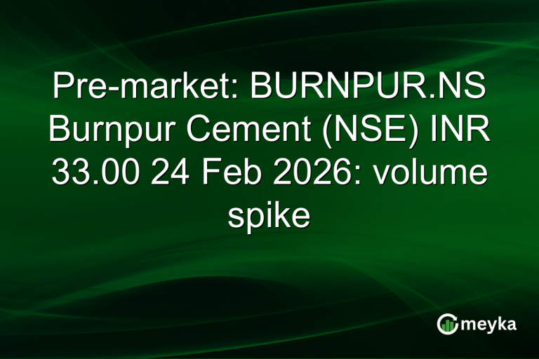 Pre-market: BURNPUR.NS Burnpur Cement (NSE) INR 33.00 24 Feb 2026: volume spike