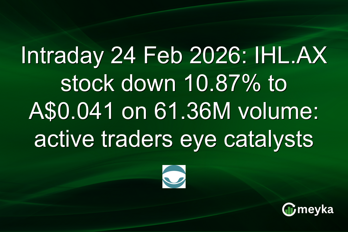 Intraday 24 Feb 2026: IHL.AX stock down 10.87% to A$0.041 on 61.36M volume: active traders eye catalysts