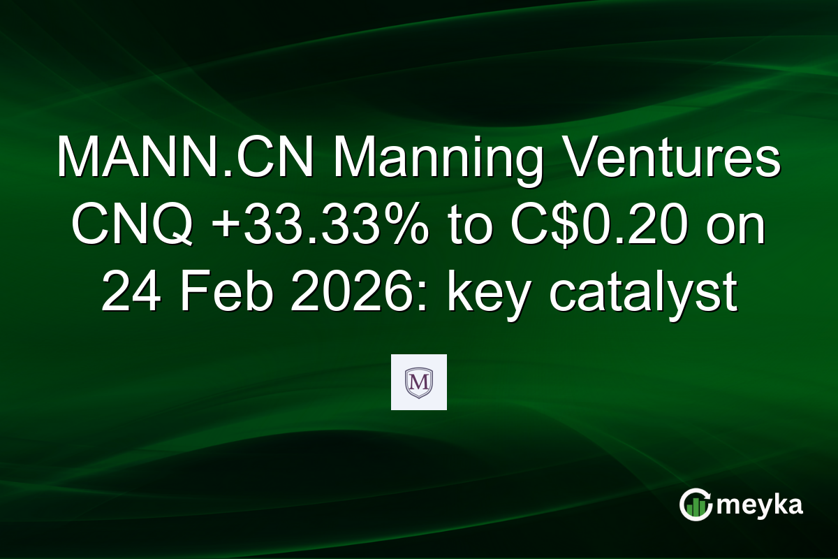 MANN.CN Manning Ventures CNQ +33.33% to C$0.20 on 24 Feb 2026: key catalyst