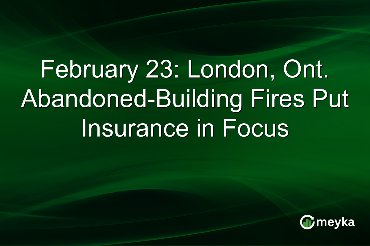 February 23: London, Ont. Abandoned-Building Fires Put Insurance in Focus