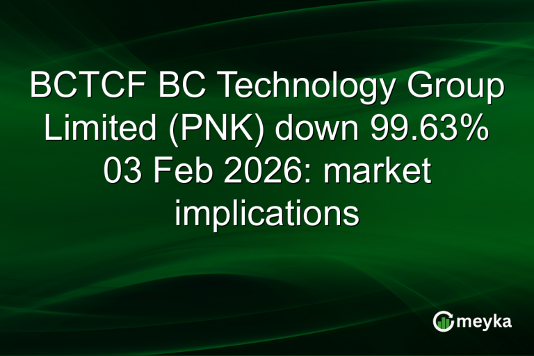 BCTCF BC Technology Group Limited (PNK) down 99.63% 03 Feb 2026: market implications