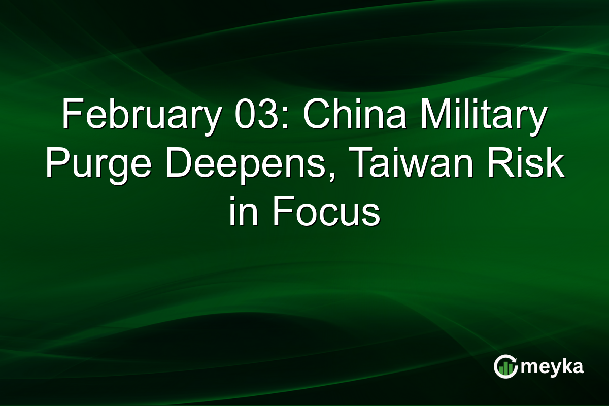 February 03: China Military Purge Deepens, Taiwan Risk in Focus