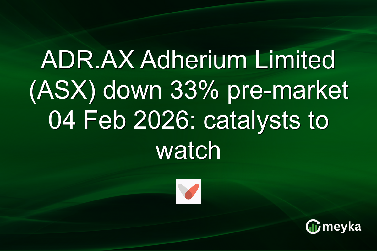 ADR.AX Adherium Limited (ASX) down 33% pre-market 04 Feb 2026: catalysts to watch