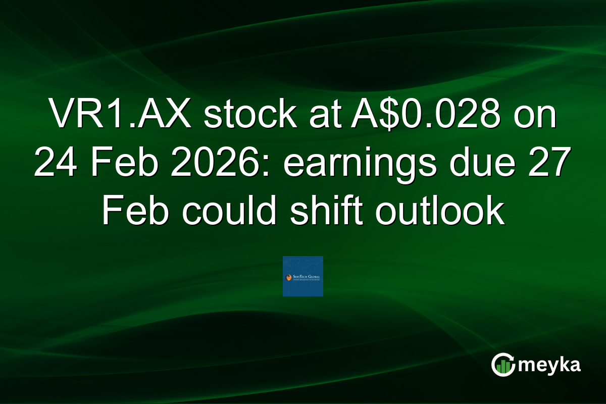 VR1.AX stock at A$0.028 on 24 Feb 2026: earnings due 27 Feb could shift outlook