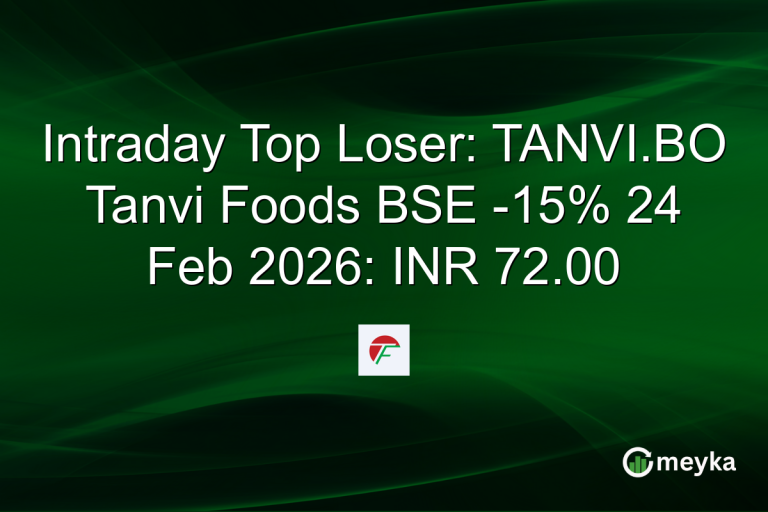 Intraday Top Loser: TANVI.BO Tanvi Foods BSE -15% 24 Feb 2026: INR 72.00