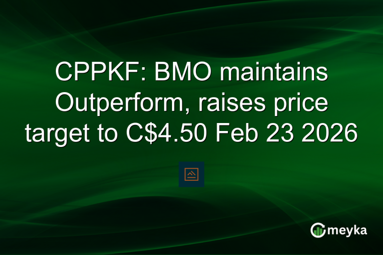 CPPKF: BMO maintains Outperform, raises price target to C$4.50 Feb 23 2026