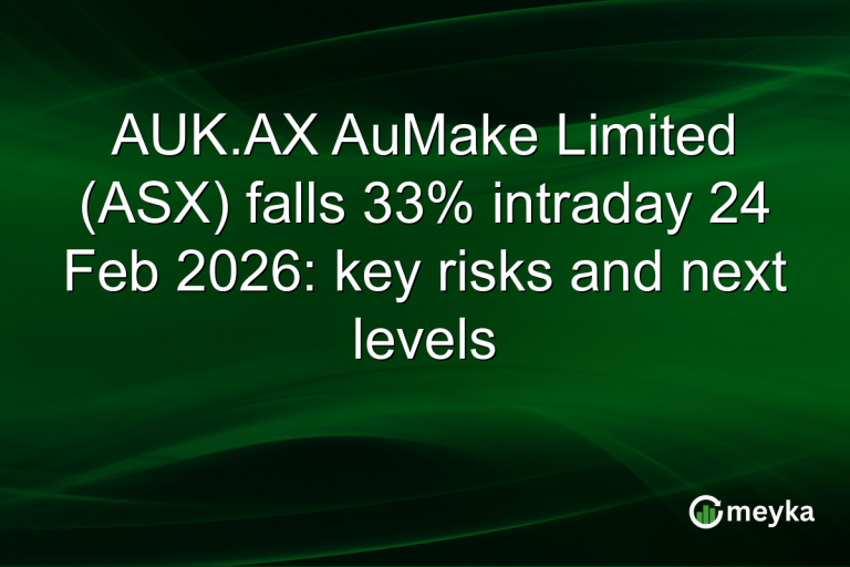 AUK.AX AuMake Limited (ASX) falls 33% intraday 24 Feb 2026: key risks and next levels