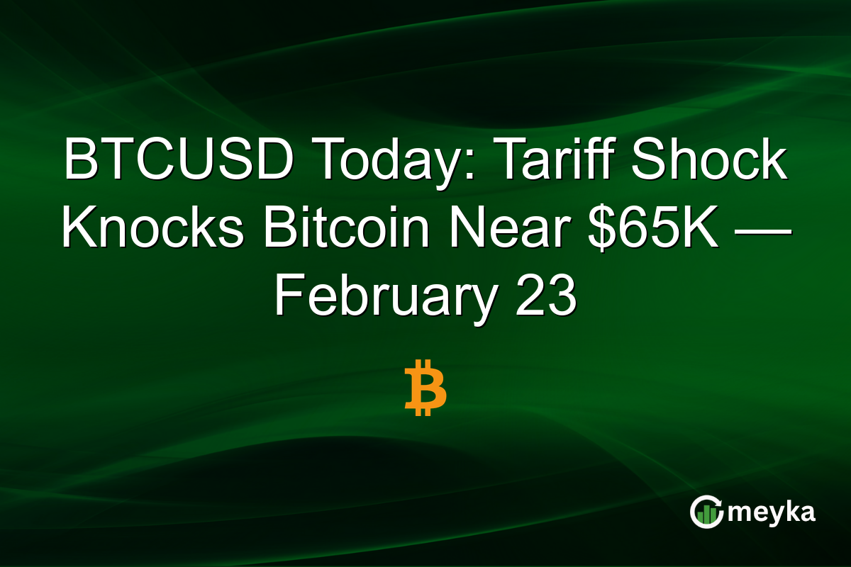 BTCUSD Today: Tariff Shock Knocks Bitcoin Near $65K β February 23