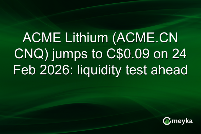 ACME Lithium (ACME.CN CNQ) jumps to C$0.09 on 24 Feb 2026: liquidity test ahead