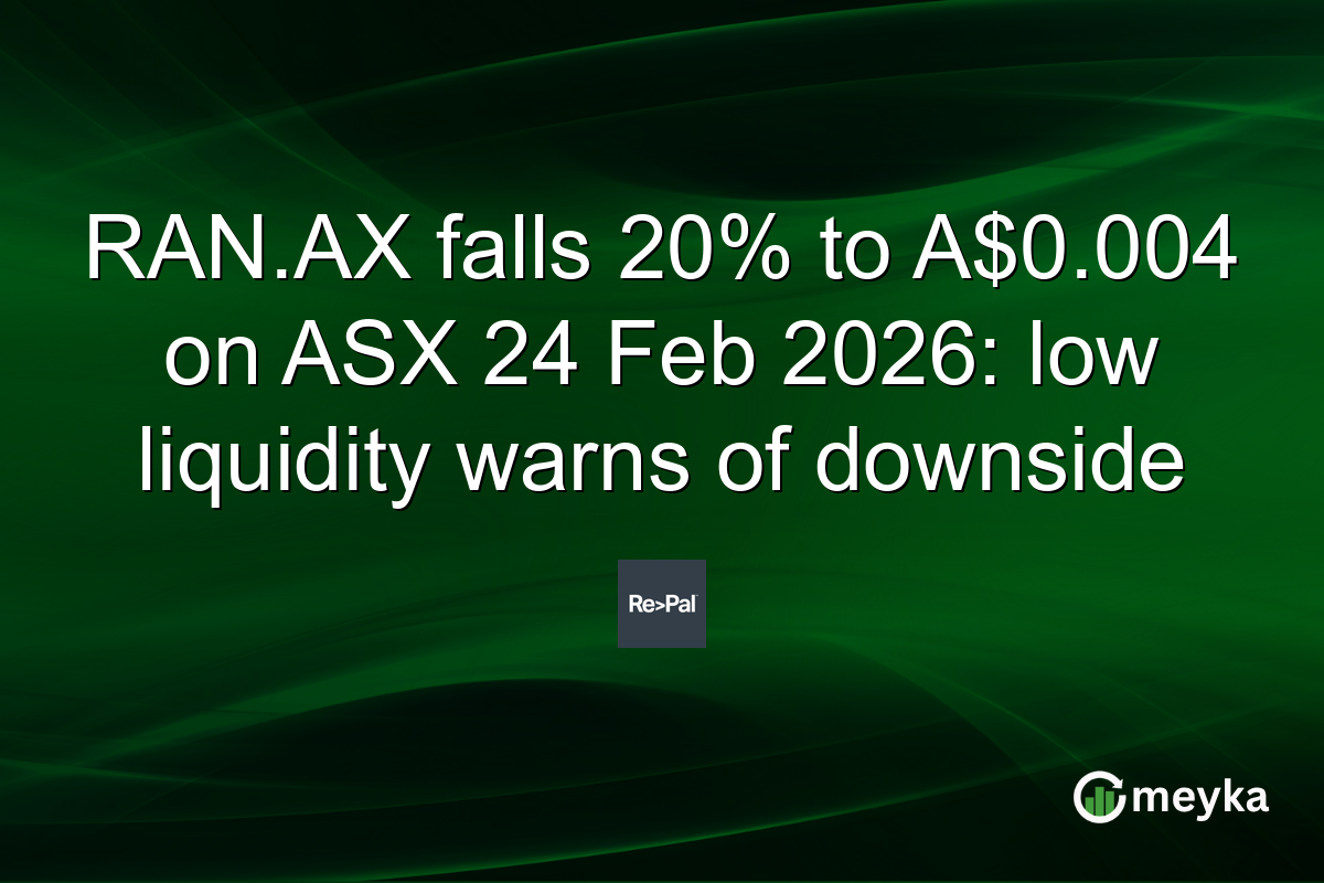 RAN.AX falls 20% to A$0.004 on ASX 24 Feb 2026: low liquidity warns of downside