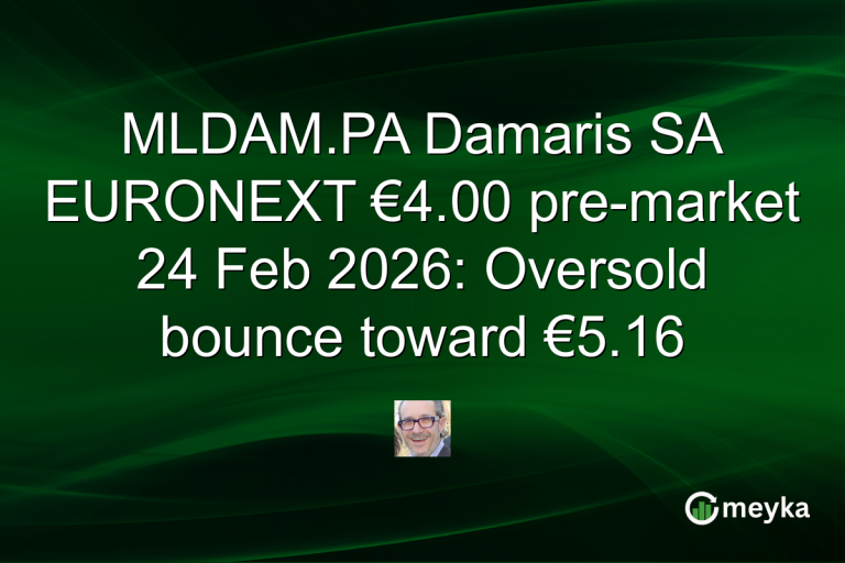 MLDAM.PA Damaris SA EURONEXT €4.00 pre-market 24 Feb 2026: Oversold bounce toward €5.16